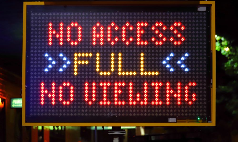 LED screen digital display showing No Access No Viewing