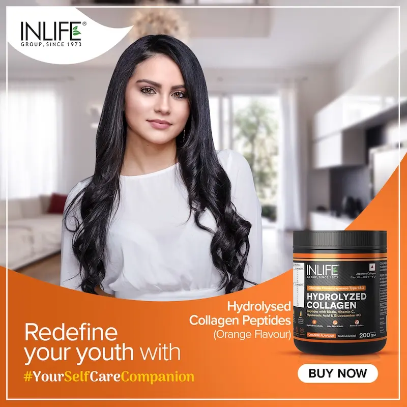 INLIFE Hydrolysed Collagen Peptides Supplement with Glucosamine, Hyaluronic Acid, Vitamin C, Biotin (200g) - Image 4