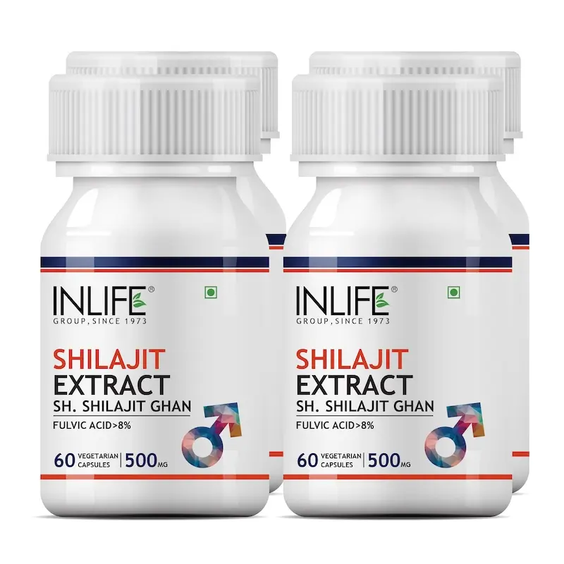 INLIFE Pure Shilajit Extract Supplement for Men | Strength and Stamina, 500mg - 60 capsules - Image 2
