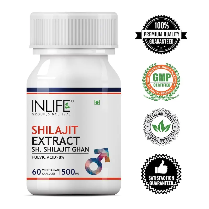 INLIFE Pure Shilajit Extract Supplement for Men | Strength and Stamina, 500mg - 60 capsules - Image 5