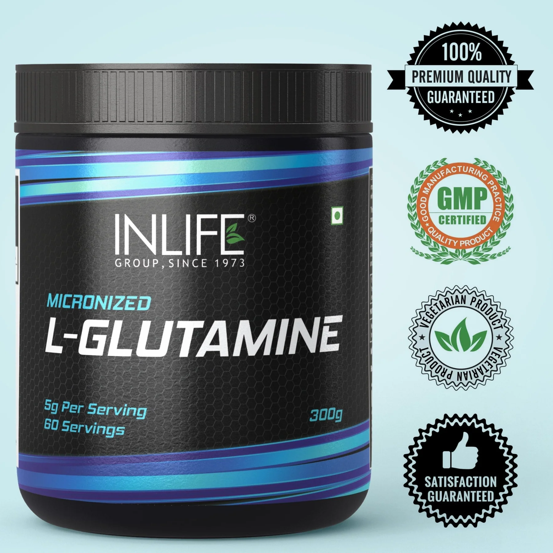 INLIFE Micronized L - Glutamine Powder Supplement - 300 grams (Unflavoured) - Image 2