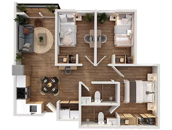 Planos de apartamento Tipo C Lares 17