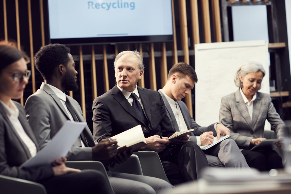 Entrepreneurs at conference on recycling business